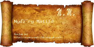 Nyáry Matild névjegykártya